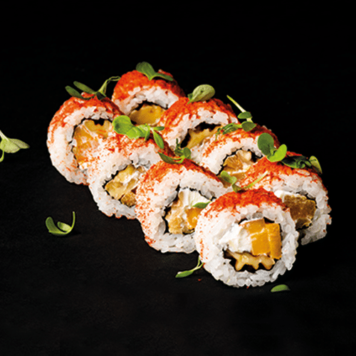 Baked pumpkin and walnut roll