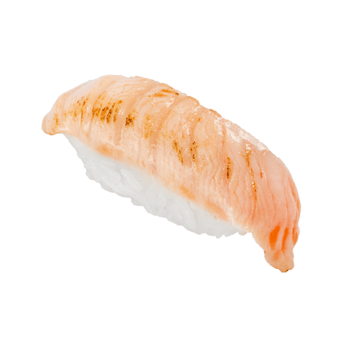 Flamed sake nigiri