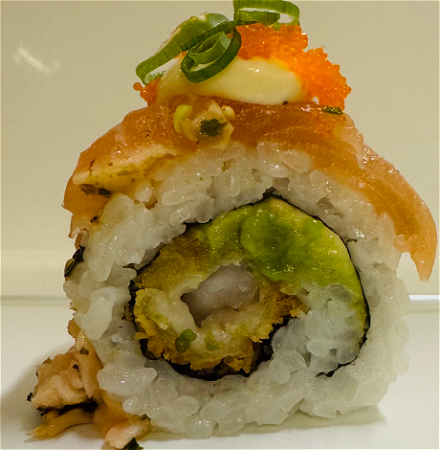 Gegrilde zalm ebi roll