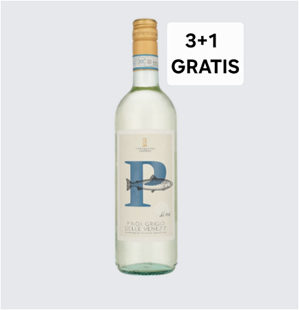Voordeel! 3+1 GRATIS! Pinot grigio delle venezie. 