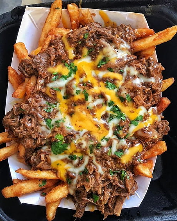 Cheese Fries Pulled Beef and Jalapenos