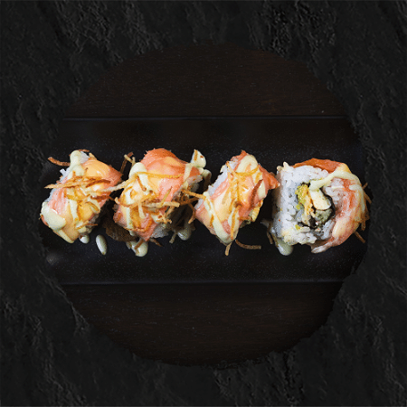 55. Flamed smoked salmon maki