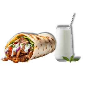 Yufka kipdöner met Ayran