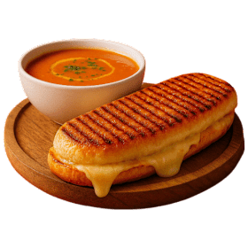 Tosti kaas met linzensoep