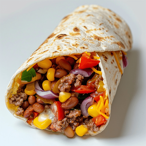 Classic beef burrito wrap, halal