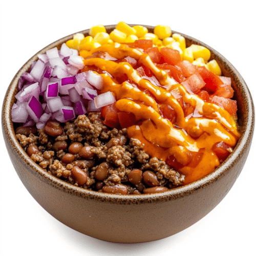 Burrito bowl menu, halal