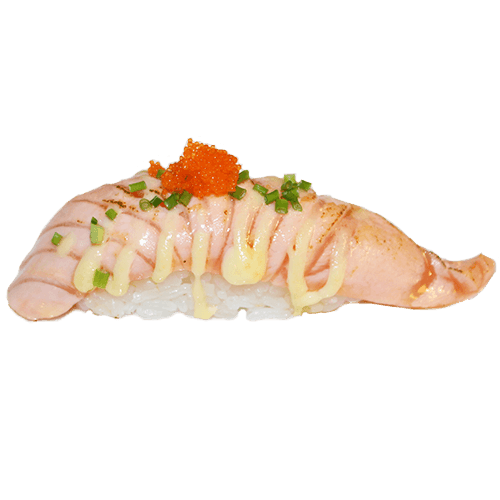 Flamed salmon nigiri (2 stuks)