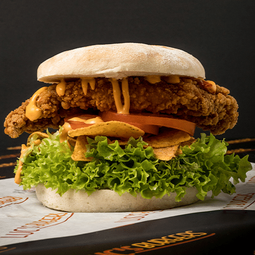 Nacho chickenburger