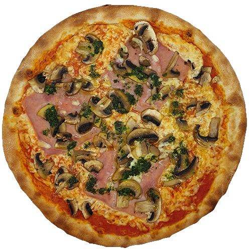 Pizza prosciutto al funghi