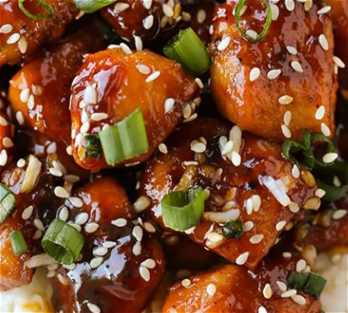 Sticky honey garlic chicken