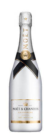 Fles Champagne Moët & Chandon Ice Impérial met een zak ijsblokjes