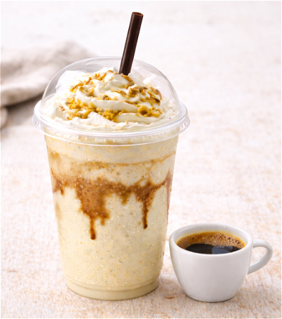 Milkshake vanille met een shot verse Espresso