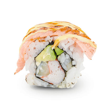 Flambé salmon crab  maki