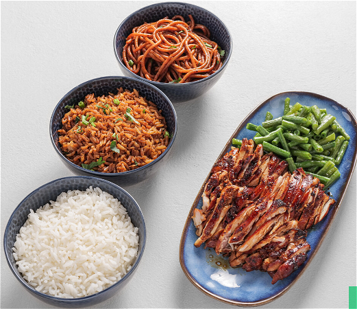 Nasi met geroosterde kip