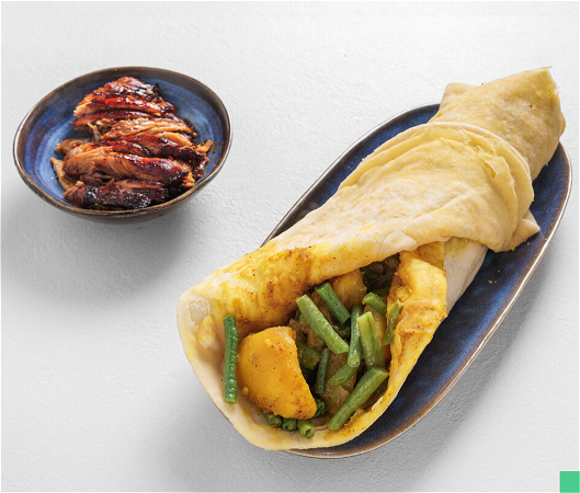 Roti rol geroosterde kip