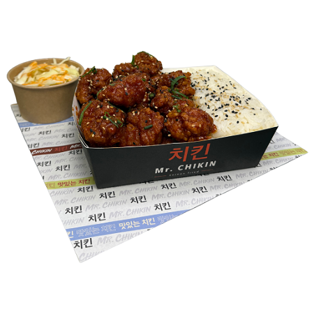 Yangnyeom Chicken met Rijst en Koolsla (MIDDEL)