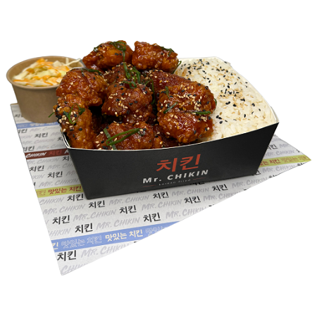 Yangnyeom Chicken met Rijst en Koolsla (GROOT)