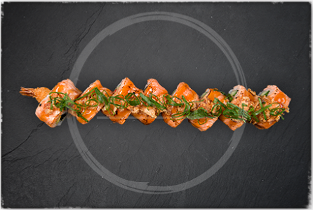 Flamed Salmon Ebi Roll 