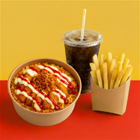 Loaded Rijst Crispy kip menu