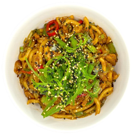 Yaki-Udon Tempeh  (BLACK RICE INSTEAD OF NOODLES!)