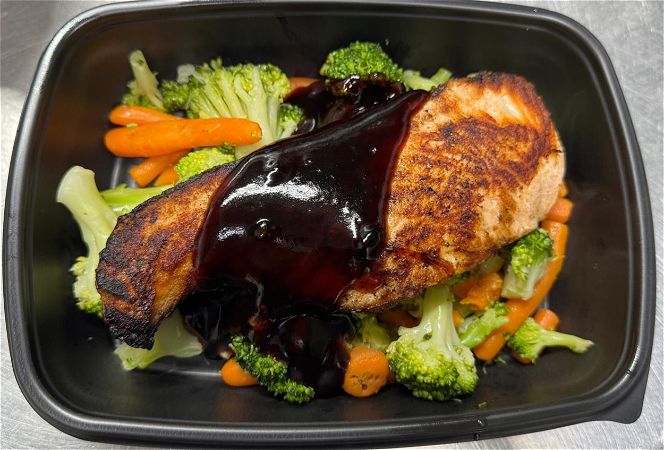 Zalm steak met warme groenten