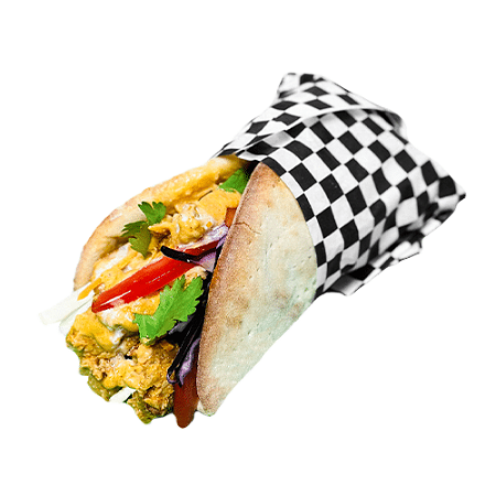 Velvet chicken naan wrap