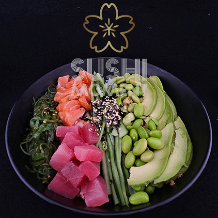 Poke salmon and tuna