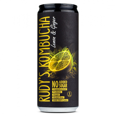 New: Rudy's kombucha lemon & ginger