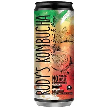 New: Rudy's kombucha passion fruit & mango