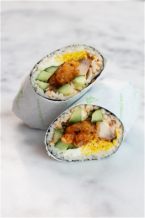 Sushi burrito crispy chicken