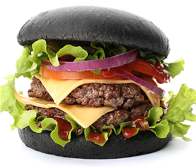 Black bun double hamburger