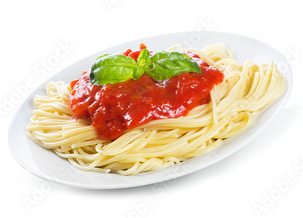 Pasta met rode saus 