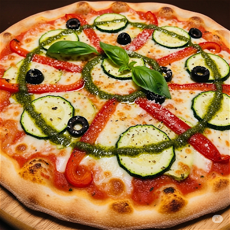 pizza Courgette en pesto