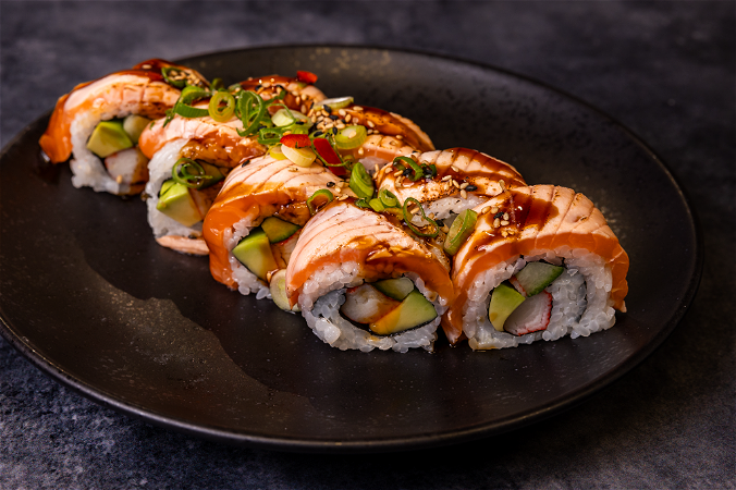 Flamed zalm roll 