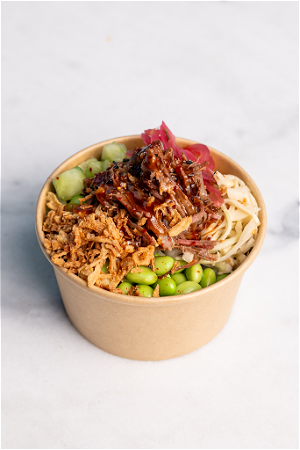 Mini poké bowl pulled beef