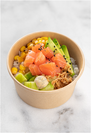 Mini poké bowl zalm