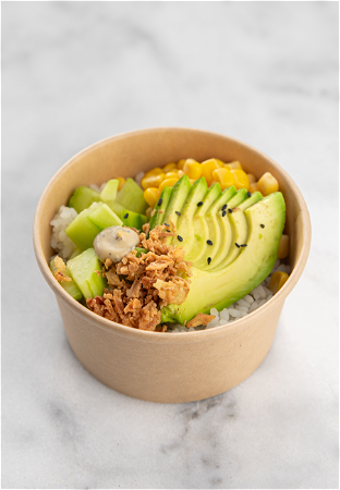 Mini poké bowl avocado 