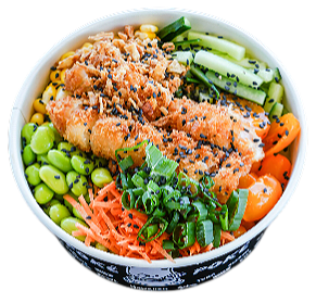 Poké bowl ebi tempura