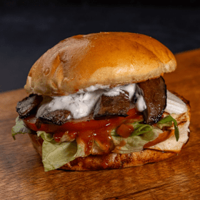 Ribby's vega portobello burger