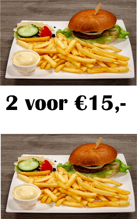 2 hamburger menu voor €15,-