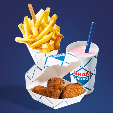 Kip Hot Wings menu met milkshake