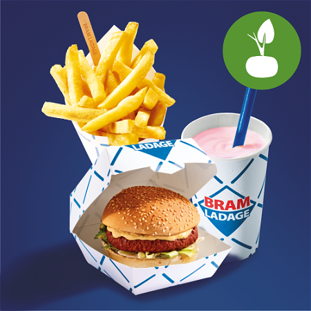 Plantyburger menu met milkshake