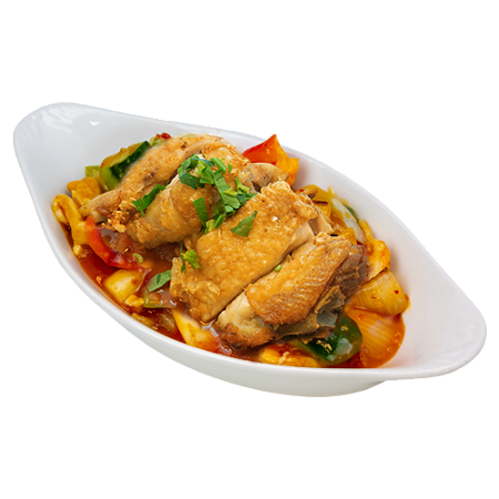 95. Kip met pikantesaus