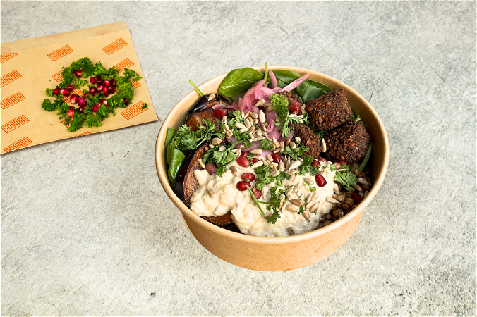 Bowl falafel, aubergine  🍆🧆🧀