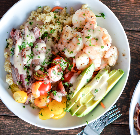 Surf en turf salad 