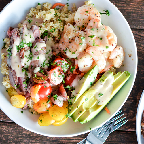 Surf en turf salad