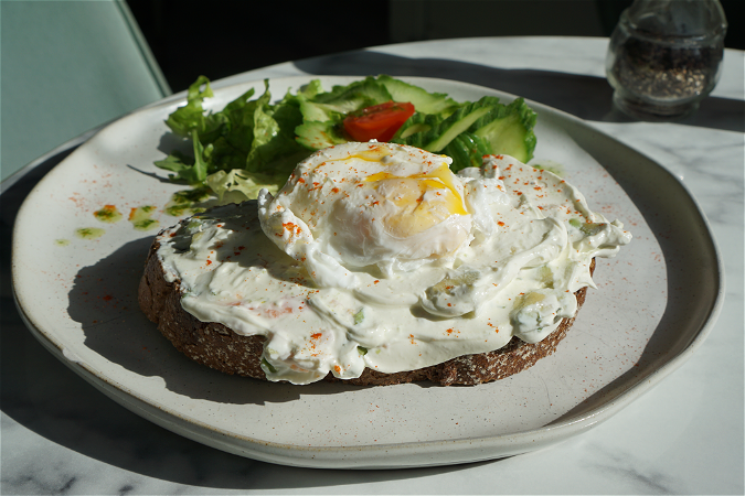 Toast Salmon Poached Egg