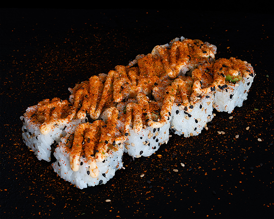 Uramaki met spicy Paling