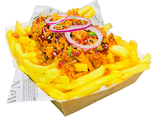 Loaded fries pulled chicken