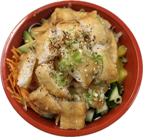 Fried fish bowl (Pokebowl)